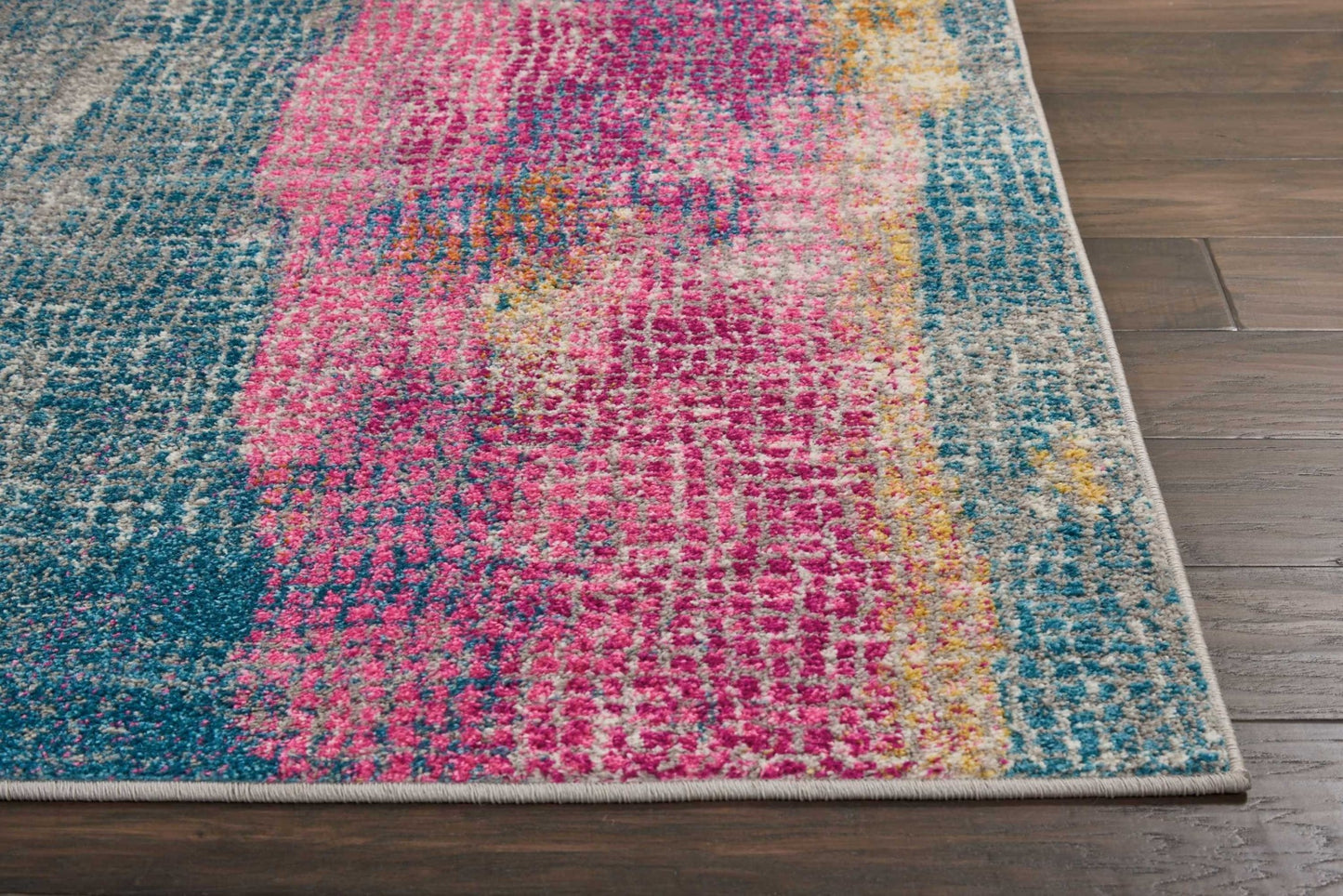 8' X 10' Pink And Blue Abstract Power Loom Area Rug