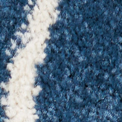 4' Blue And Gold Floral Round Rug