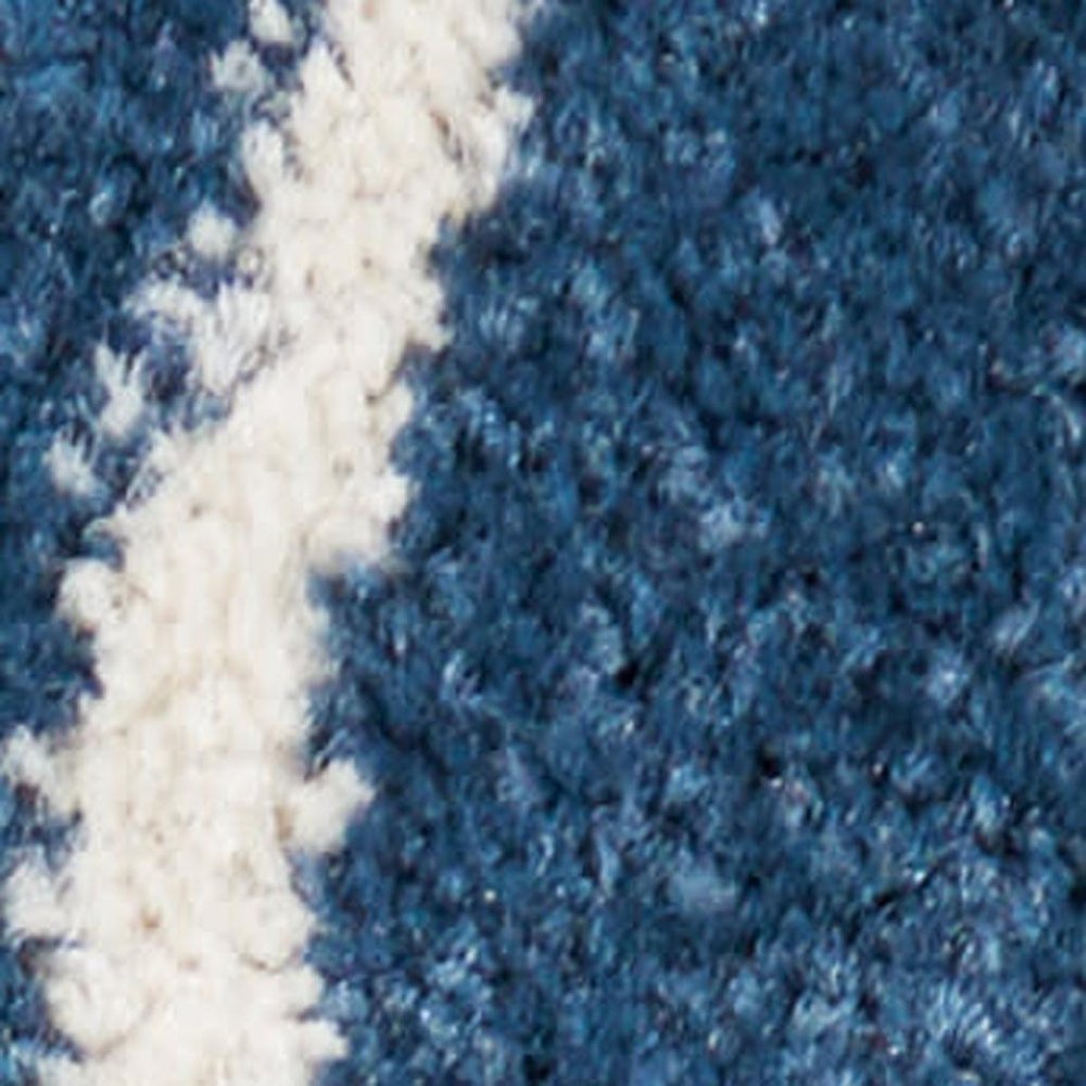 4' Blue And Gold Floral Round Rug