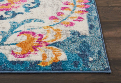 2' X 3' Ivory Floral Power Loom Area Rug