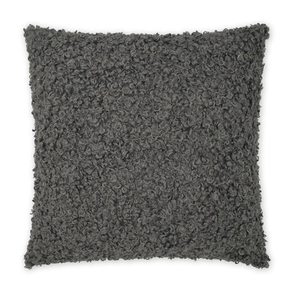 D.V. KAP HOME   24" x 24" Lambsy Pillow - Grey Faux Fur, Western Chic    - 3855-G-2424