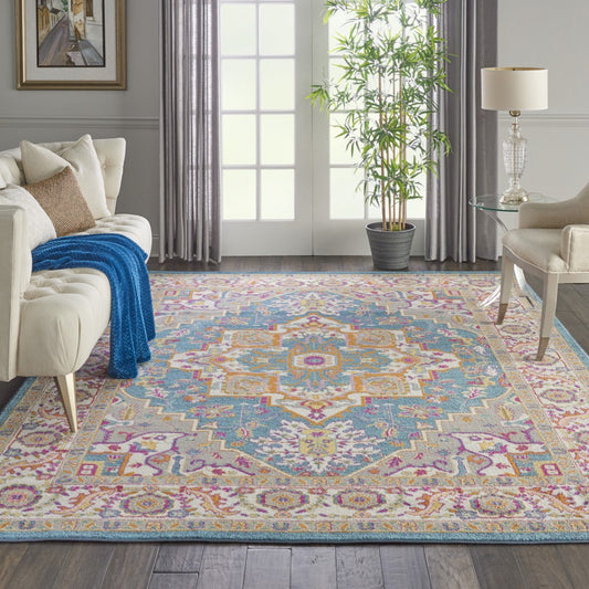 5' X 7' Teal Blue Power Loom Area Rug