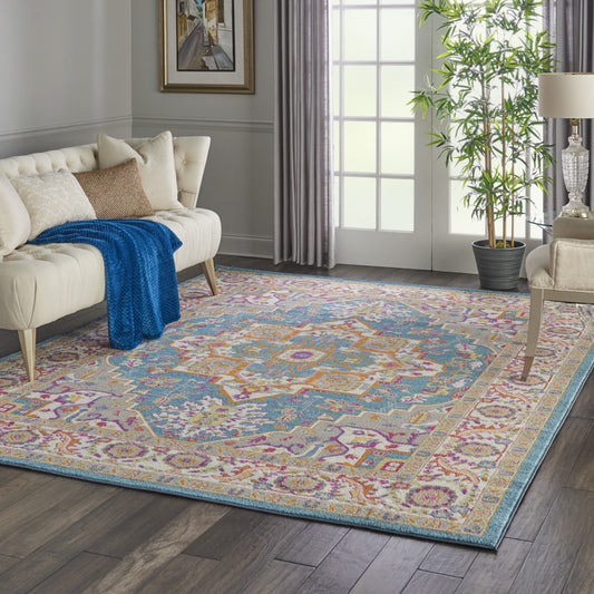 5' X 7' Teal Blue Power Loom Area Rug