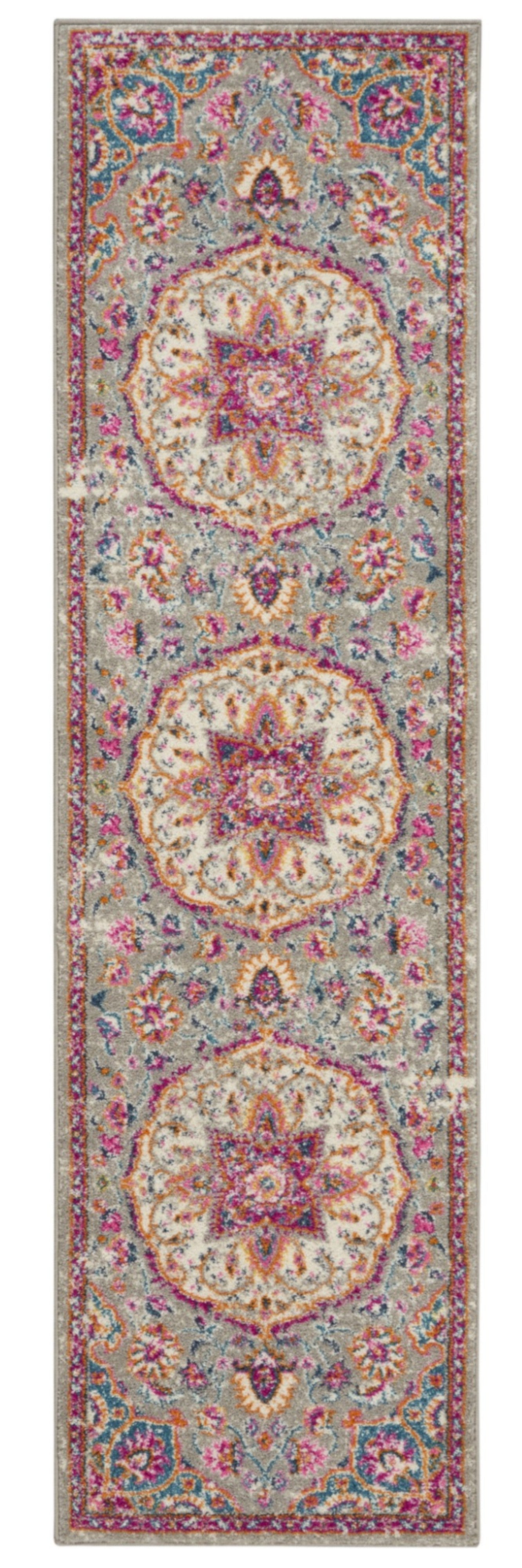 5' X 7' Pink And Gray Power Loom Area Rug