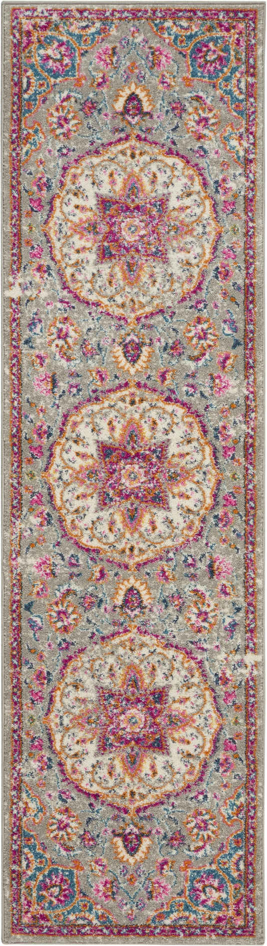 4' X 6' Pink And Gray Power Loom Area Rug