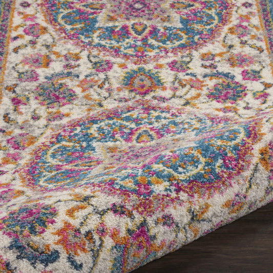 4' X 6' Pink And Green Dhurrie Area Rug