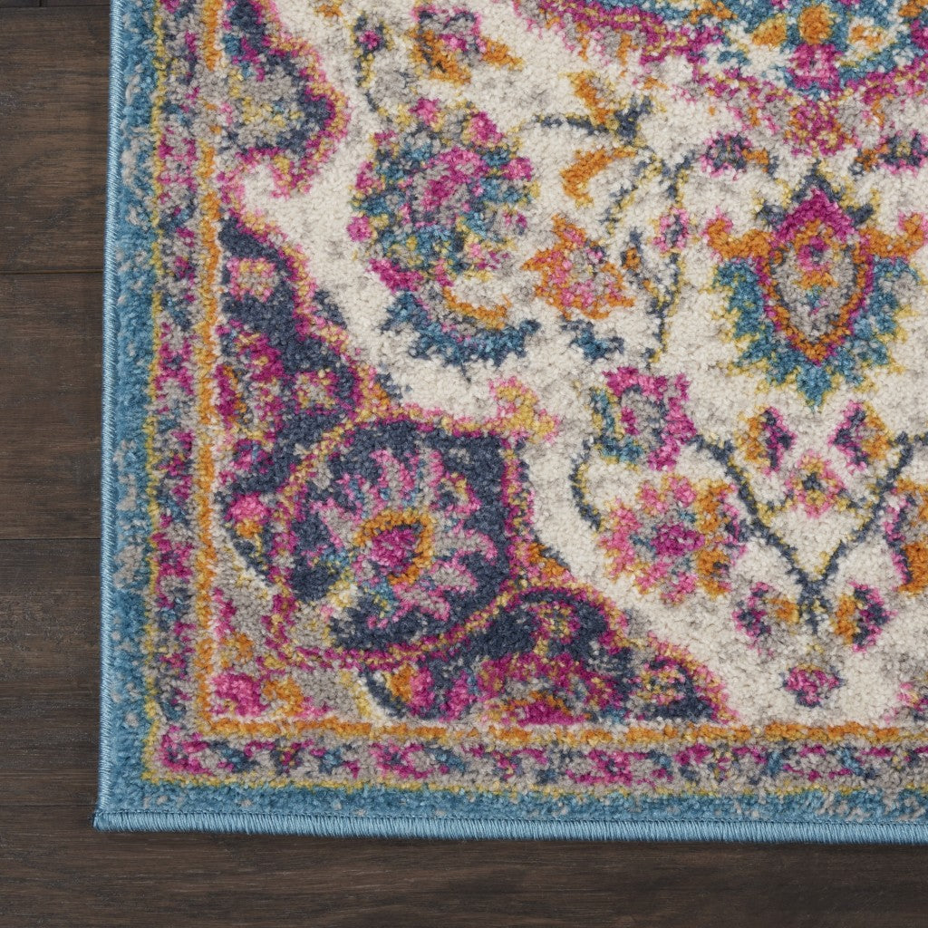 5' X 7' Pink And Green Dhurrie Area Rug