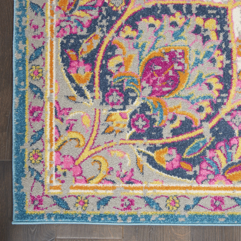 5' X 7' Pink And Green Dhurrie Area Rug