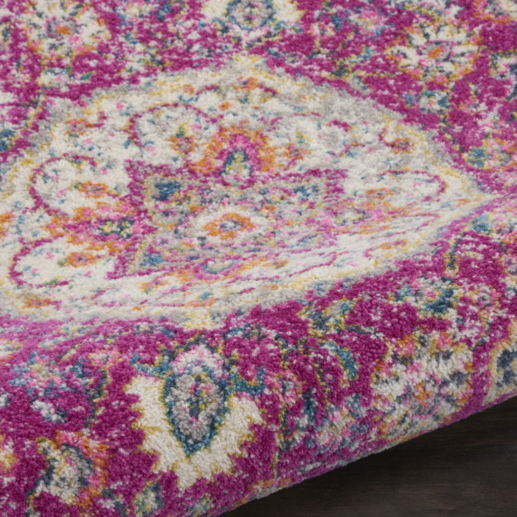 8' Pink Dhurrie Runner Rug