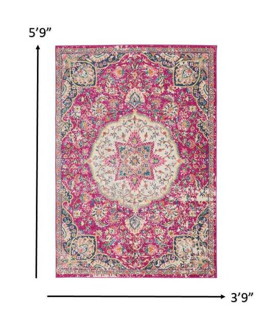 5' X 7' Pink Dhurrie Area Rug