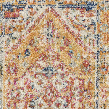 4' X 6' Yellow And Ivory Medallion Area Rug