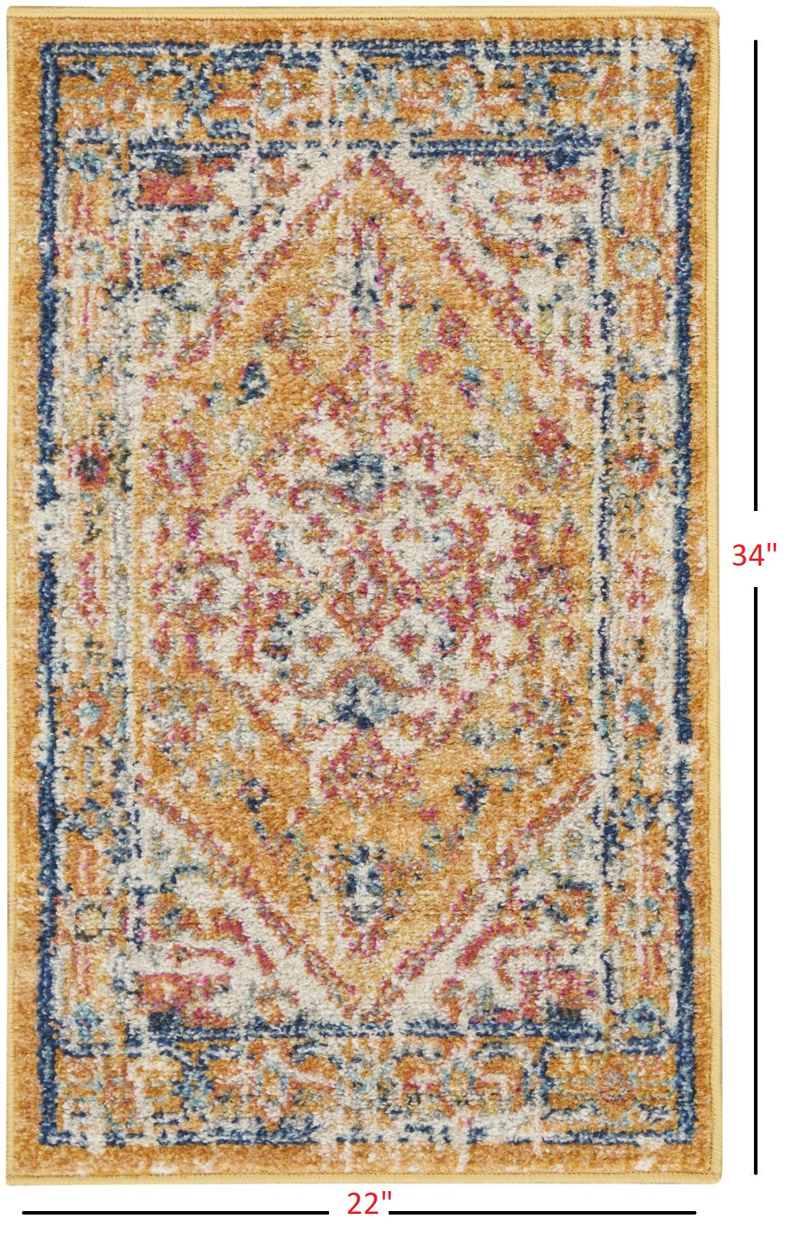 8' Yellow And Ivory Dhurrie Runner Rug