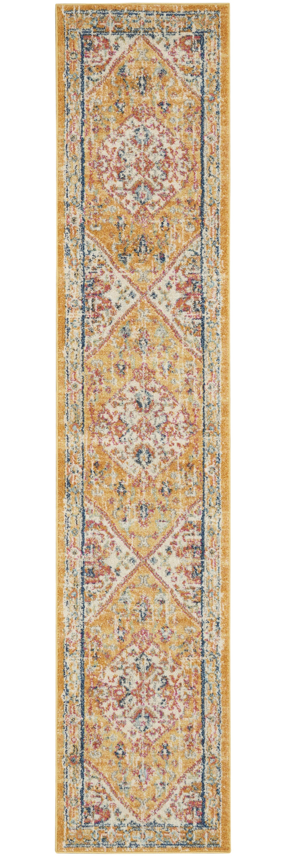 8' X 10' Yellow And Ivory Power Loom Area Rug