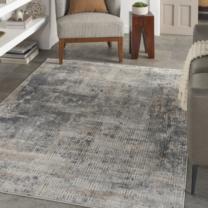 2' X 3' Gray And Ivory Medallion Distressed Area Rug