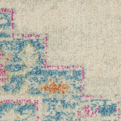 2' X 3' Gray And Ivory Medallion Distressed Area Rug