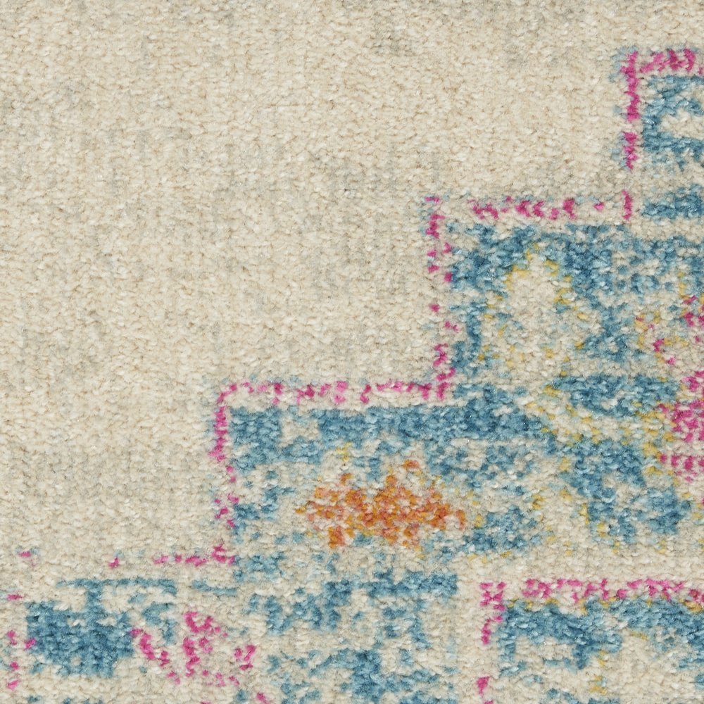 2' X 3' Gray And Ivory Medallion Distressed Area Rug