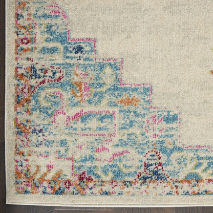 2' X 3' Gray And Ivory Medallion Distressed Area Rug