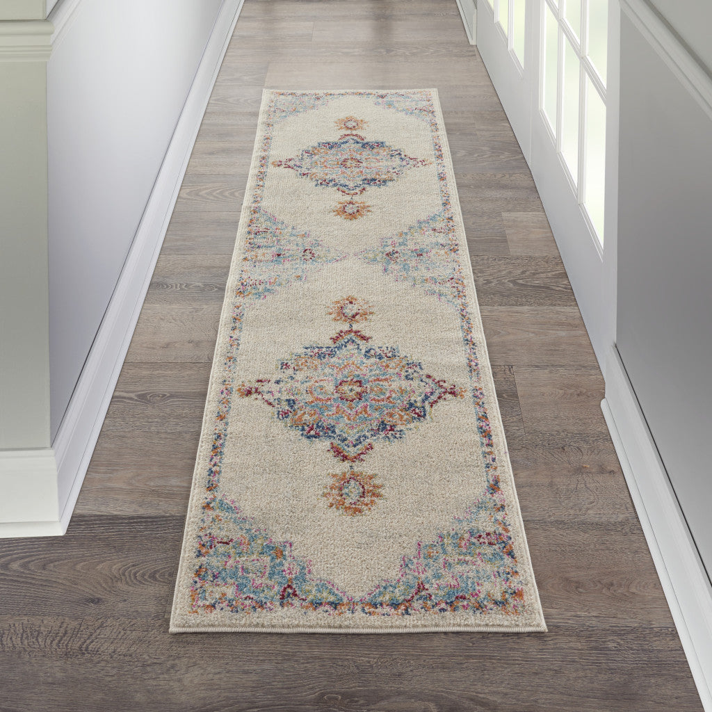 2' X 3' Gray And Ivory Power Loom Area Rug