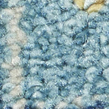 7' X 10' Ivory And Turquoise Oriental Distressed Area Rug