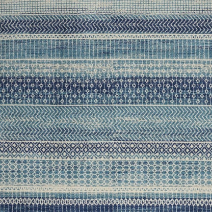 4' X 6' Navy Blue And Ivory Southwestern Area Rug