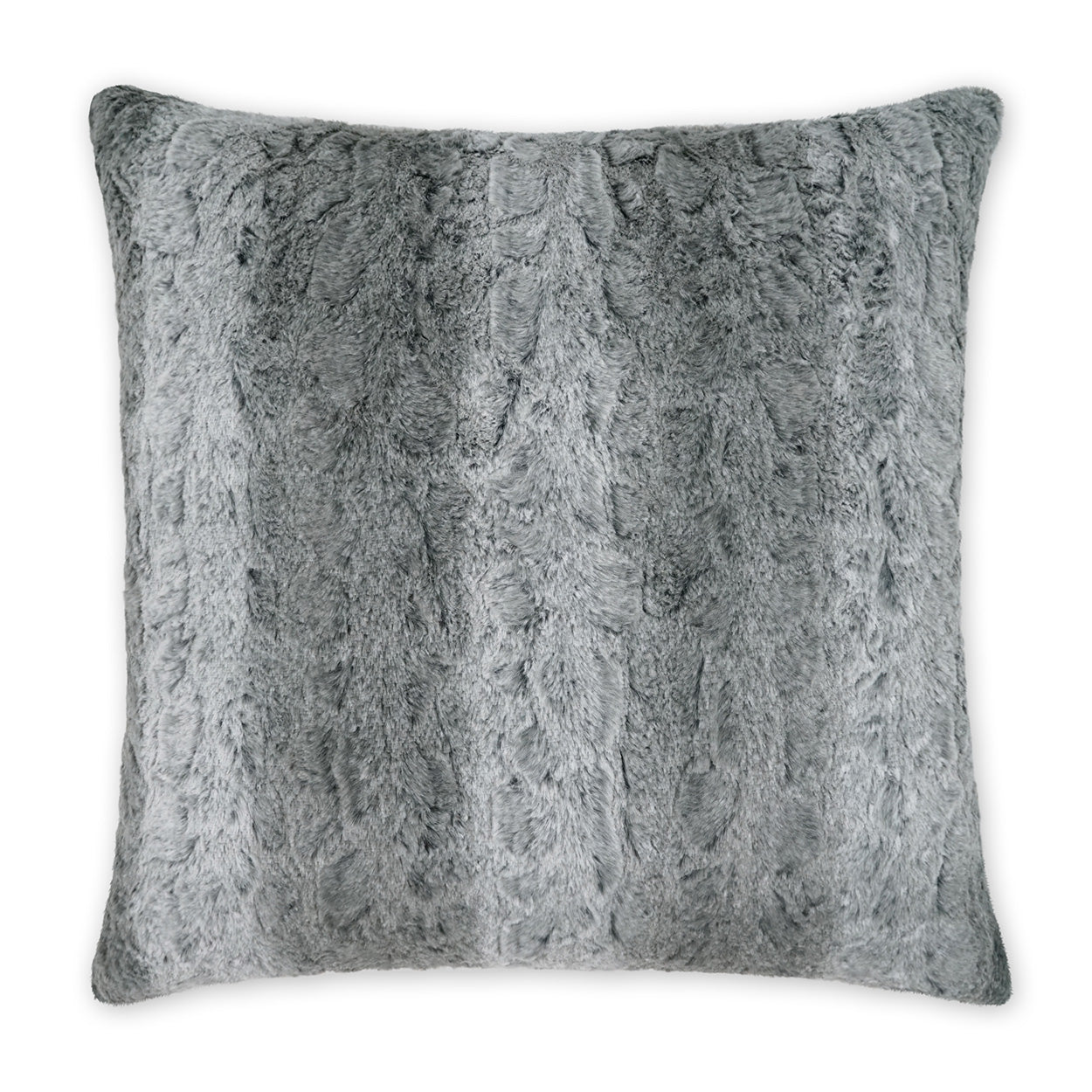 D.V. KAP HOME   24" x 24" Juneau Pillow - Charcoal Faux Fur, Animal, Western Chic    - 3856-C-2424