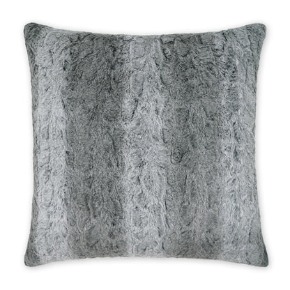 D.V. KAP HOME   24" x 24" Juneau Pillow - Charcoal Faux Fur, Animal, Western Chic    - 3856-C-2424