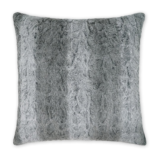 D.V. KAP HOME   24" x 24" Juneau Pillow - Charcoal Faux Fur, Animal, Western Chic    - 3856-C-2424