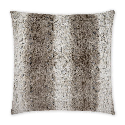 D.V. KAP HOME   24" x 24" Juneau Pillow - Sable Faux Fur, Animal, Western Chic    - 3856-S-2424