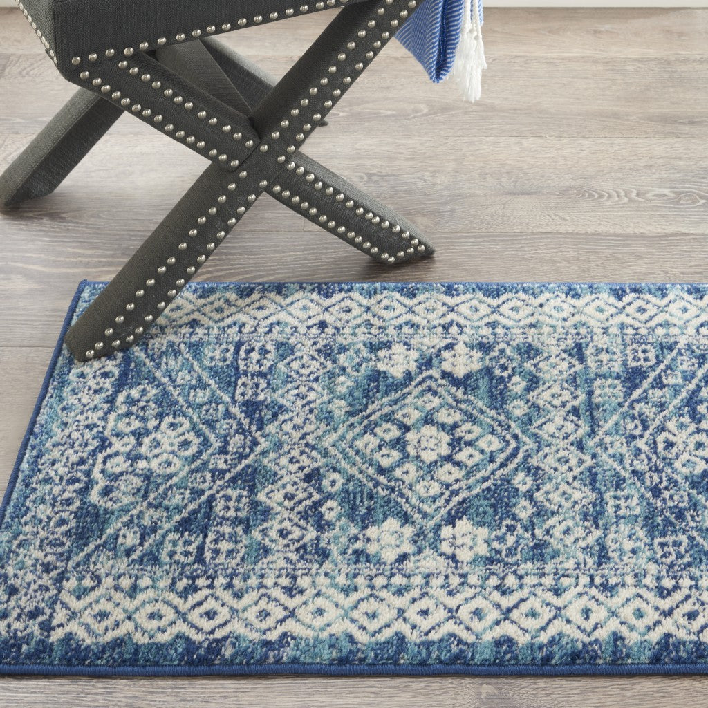 5' X 7' Navy Blue Power Loom Area Rug