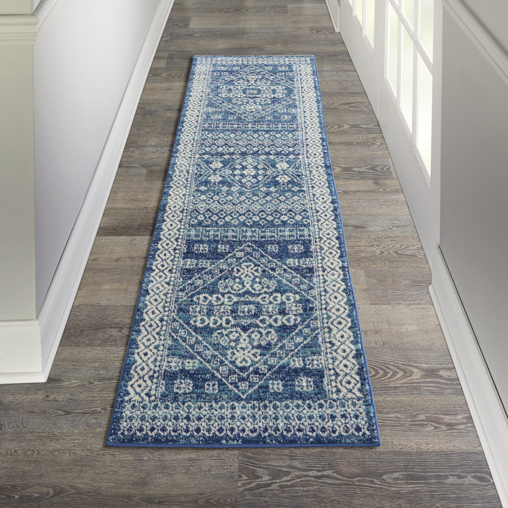 7' X 10' Navy Blue Power Loom Area Rug