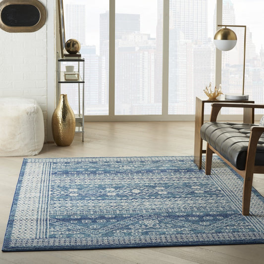 4' X 6' Navy Blue Power Loom Area Rug