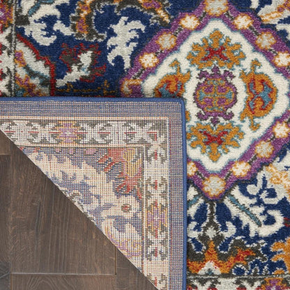2' X 3' Blue And Ivory Oriental Area Rug