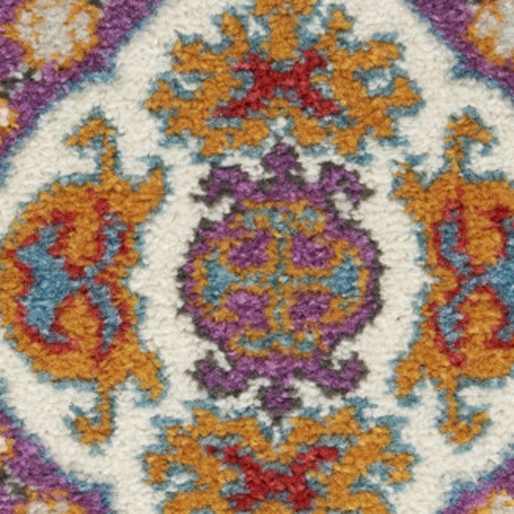 4' X 6' Blue And Ivory Oriental Area Rug