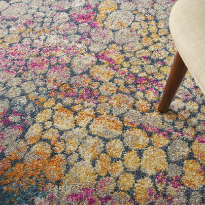 8' X 10' Yellow And Gray Abstract Area Rug