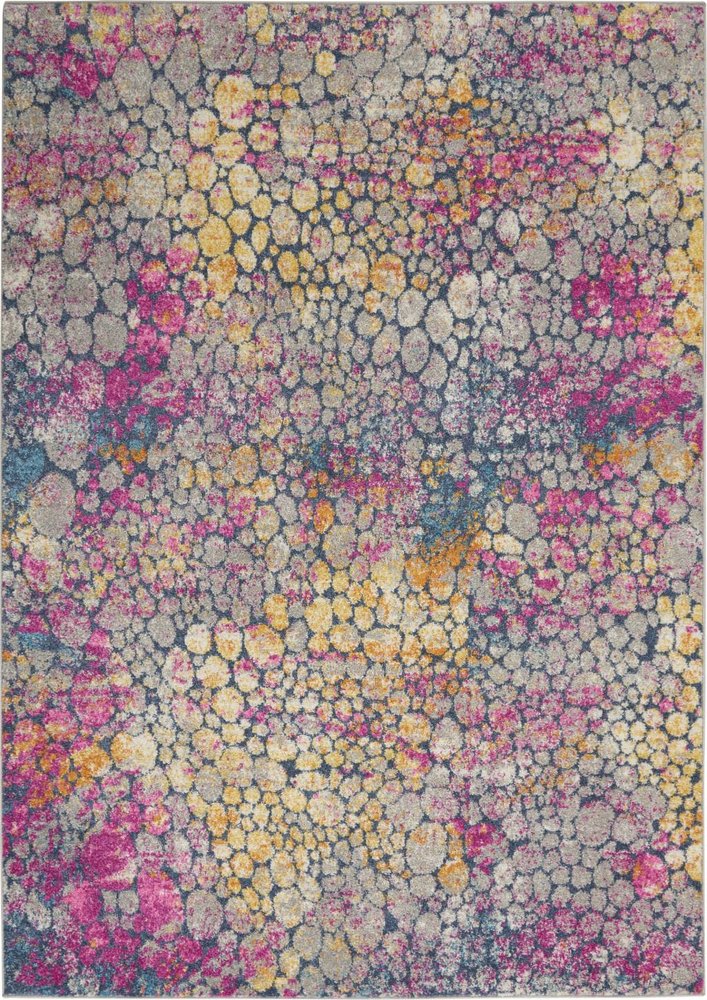 7' X 10' Yellow And Gray Abstract Area Rug