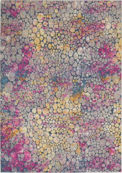 8' X 10' Yellow And Gray Abstract Area Rug