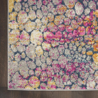 5' X 7' Yellow And Gray Abstract Area Rug