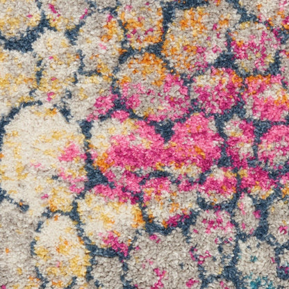 7' X 10' Yellow And Gray Abstract Area Rug