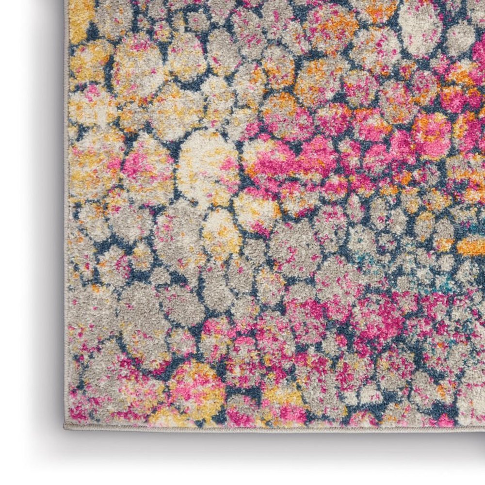 5' X 7' Yellow And Gray Abstract Area Rug