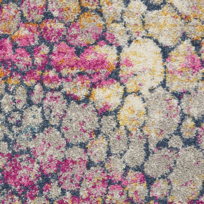 5' X 7' Yellow And Gray Abstract Area Rug