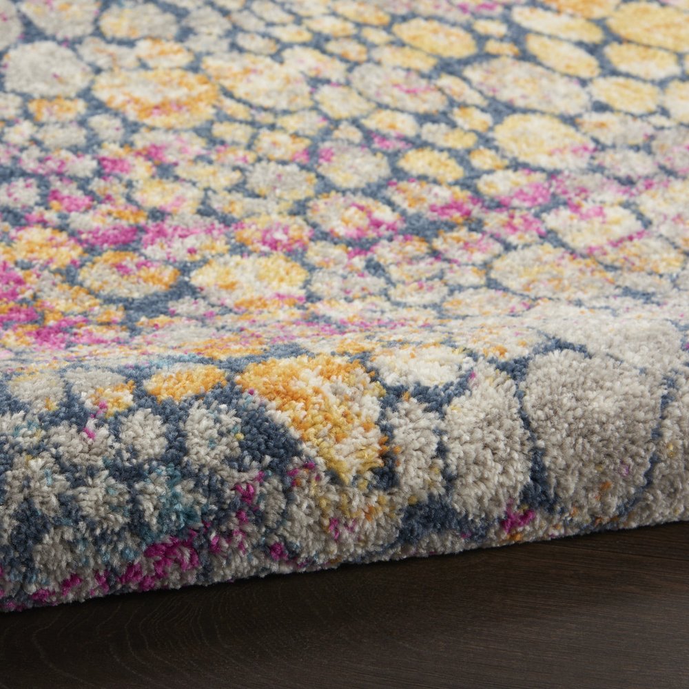 5' X 7' Yellow And Gray Abstract Area Rug