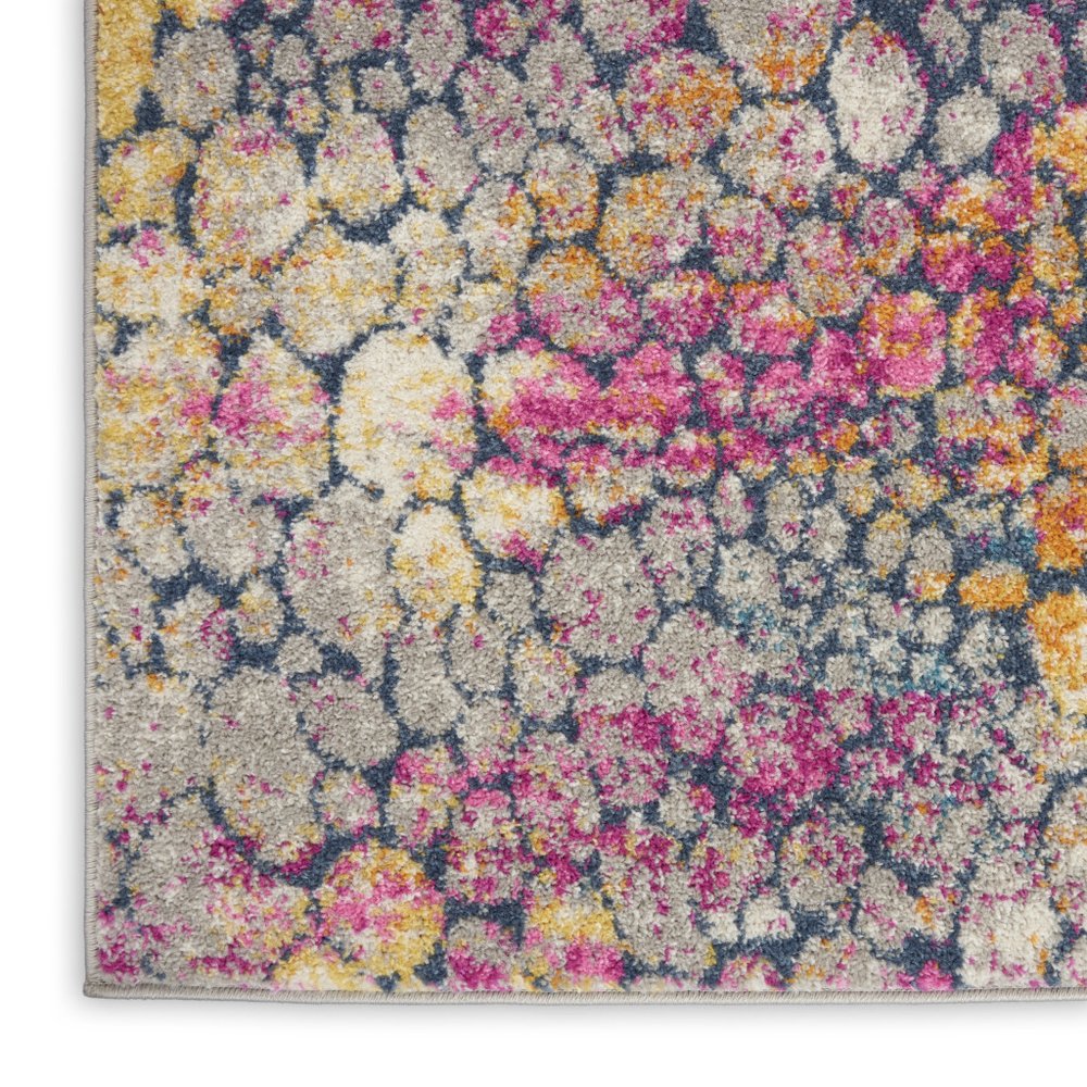 5' X 7' Yellow And Gray Abstract Area Rug