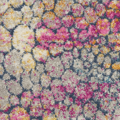 5' X 7' Yellow And Gray Abstract Area Rug