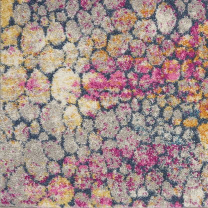 5' X 7' Yellow And Gray Abstract Area Rug