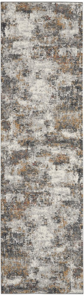 5' X 7' Yellow And Gray Abstract Area Rug