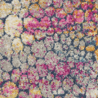 5' X 7' Yellow And Gray Abstract Area Rug