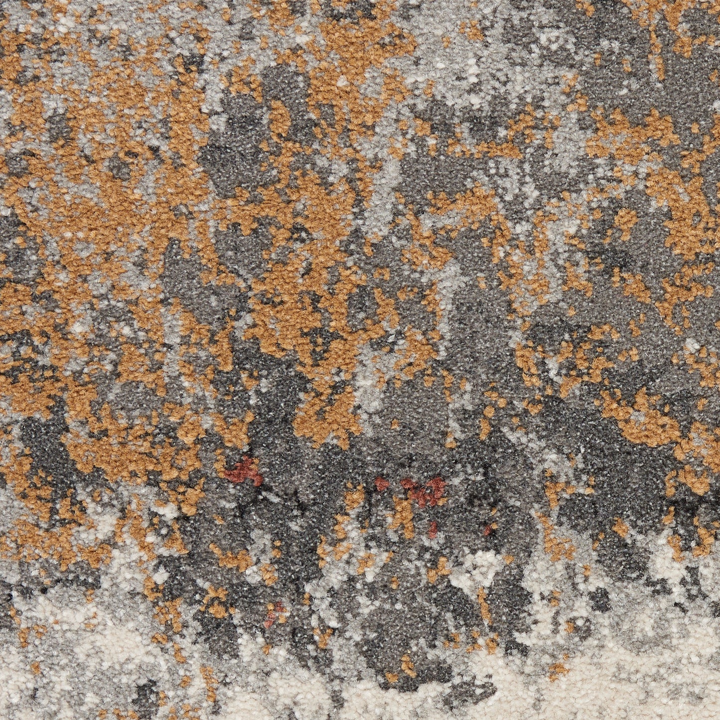 6' Blue And Orange Abstract Distressed Runner Rug