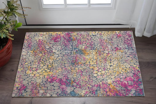 4' X 6' Ivory And Blue Abstract Area Rug