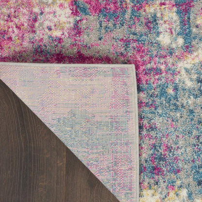 8' X 10' Ivory And Blue Abstract Area Rug