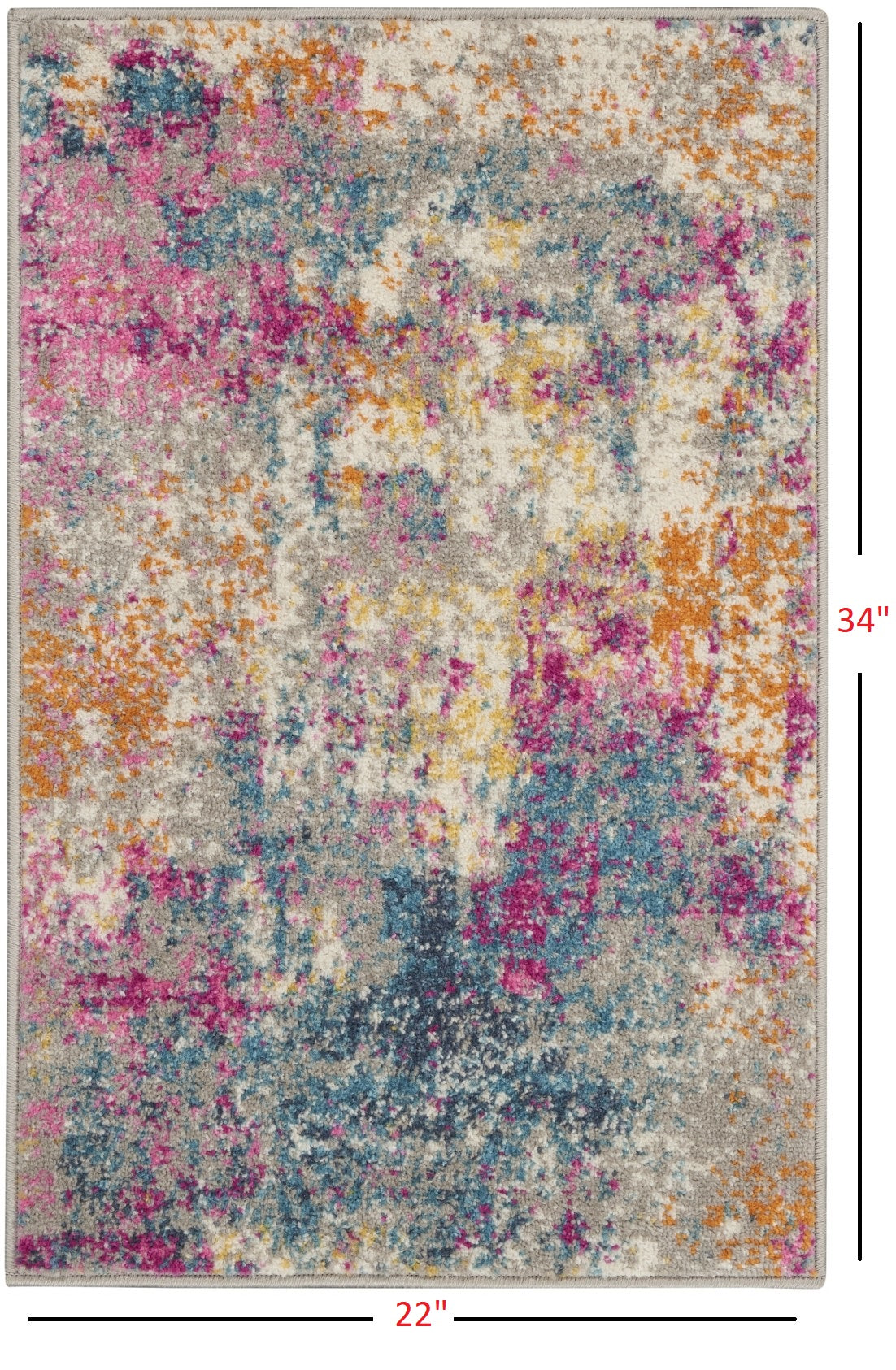 5' X 7' Blue And Pink Abstract Power Loom Area Rug